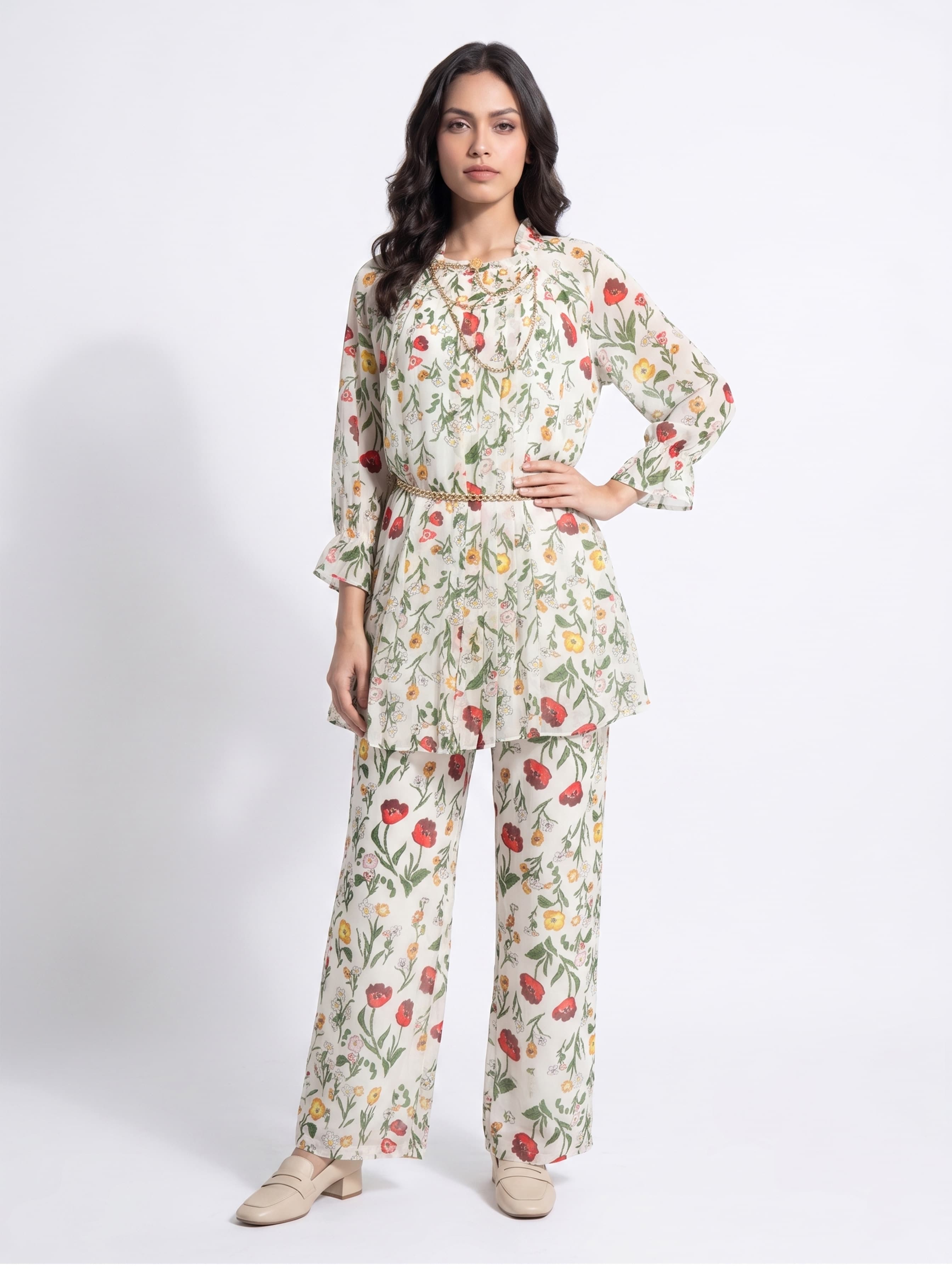 Luxe Drape Crinkle Co-Ord Set - 2 PC
