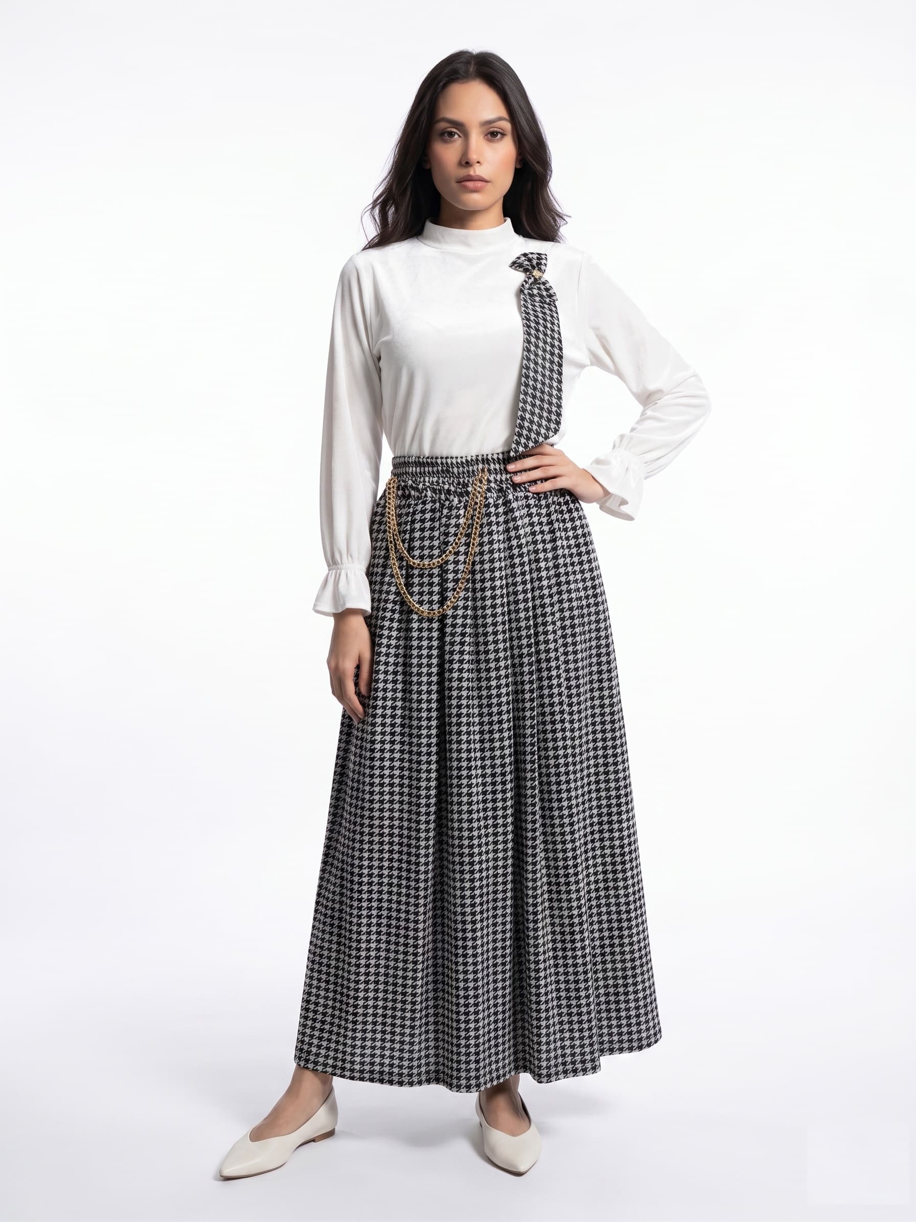 Monochrome Muse Skirt Co-Ord Set - 2PC